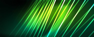 Vektör Neon ışık hatları kavramı, soyut arka plan