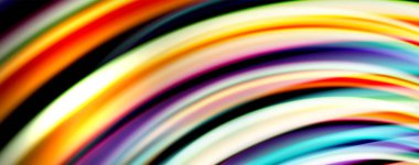 Sıvı renk gökkuşağı tarzı dalga soyut arka plan, siyah techno modern tasarım