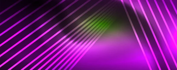 Konsep garis cahaya vektor neon, latar belakang abstrak - Stok Vektor