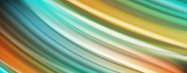 Dalga satırları sıvı gökkuşağı tarzı renk çizgili siyah arka plan üzerine soyut. Sunum, app duvar kağıdı, başlık sayfası veya poster için sanatsal illüstrasyon