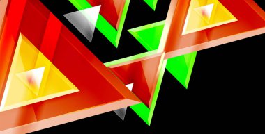 Parlak parlak üçgenler arka plan