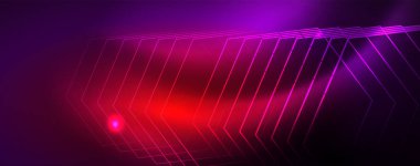 Parlak parlayan tasarım arka plan, Neon tarzı hatları, teknoloji kavramı, vektör