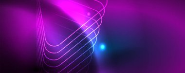 Neon parlayan techno hatları, Hi-Tech futuristik soyut arka plan şablonu, vektör