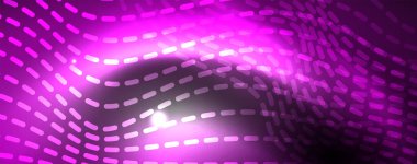 Neon vektör dalga hatları soyut arka plan, sihirli futuristik techno tasarım