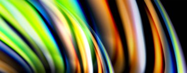 Işık efektleri, vektör soyut arka plan ile akışkan renk dalgaları