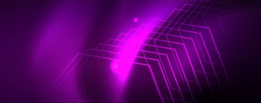 Parlak parlayan tasarım arka plan, Neon tarzı hatları, teknoloji kavramı, vektör