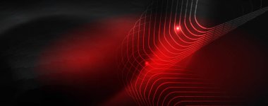 Parlak neon techno şablonu. Neon hatları arka plan, 80s tarzı lazer ışınları