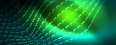 Parlak neon vektör dalga çizgi soyut arka plan, hareket kavramı