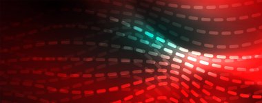 Parlak neon vektör dalga çizgi soyut arka plan, hareket kavramı