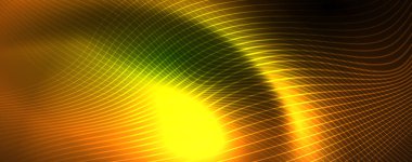 Parlak neon vektör dalga çizgi soyut arka plan, hareket kavramı