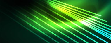 Vektör Neon ışık hatları kavramı, soyut arka plan