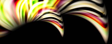 Siyah üzerinde sıvı renk swirls. Trendy tasarım ile Modern arka plan