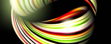 Siyah üzerinde sıvı renk swirls. Trendy tasarım ile Modern arka plan