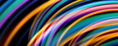 Sıvı renk gökkuşağı tarzı dalga soyut arka plan, siyah techno modern tasarım