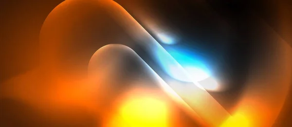 ブルーネオン丸い図形テクノ背景 — ストックベクタ