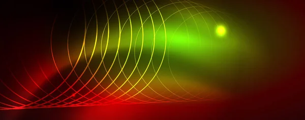 Неоновые светящиеся технологические линии, высокотехнологичный футуристический абстрактный шаблон фона, вектор — стоковый вектор