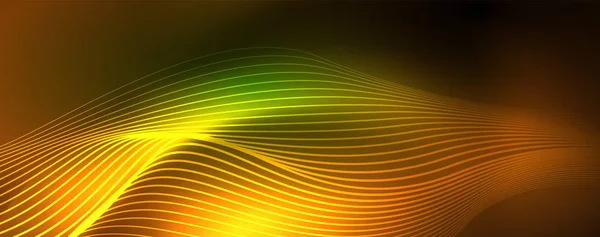 Parlak neon vektör dalga çizgi soyut arka plan, hareket kavramı — Stok Vektör