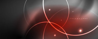 Parlak Neon ışıklar, bulanık sihirli Neon ışık kavisli hatları ile koyu soyut arka plan