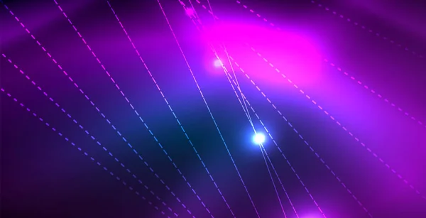 Luzes de néon de cor com ondas fundo abstrato — Vetor de Stock