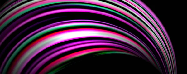 Gelombang warna cair dengan efek cahaya, latar belakang abstrak vektor - Stok Vektor