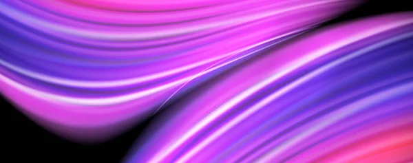 Arco-íris moderno fluxo de cor líquida cartaz colorido. Onda Forma líquida em fundo de cor preta. Composição abstracta —  Vetores de Stock