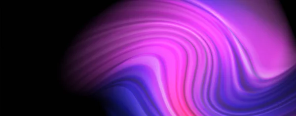 A modern szivárvány folyadék színáramlás színes plakát. Wave Liquid alakú fekete színű háttérrel. Absztrakt kompozíció — Stock Vector