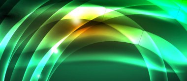 Neon parlak ışık parlayan dalga hatları