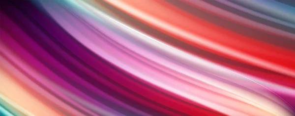 Linee d'onda astratte fluide strisce di colore stile arcobaleno su sfondo nero. Illustrazione artistica per presentazione, app carta da parati, banner o poster — Vettoriale Stock