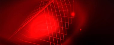 Neon parlayan techno hatları, Hi-Tech futuristik soyut arka plan şablonu, vektör