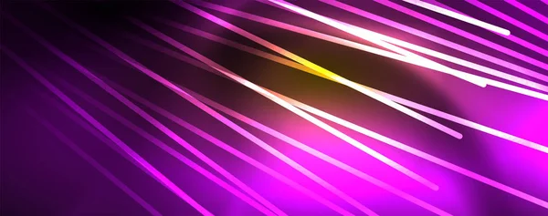 Lesklá barva neonové světlo s čarami, abstraktními tapetami, zářivý pohyb, magické vesmírné světlo. Techno abstraktní pozadí — Stockový vektor