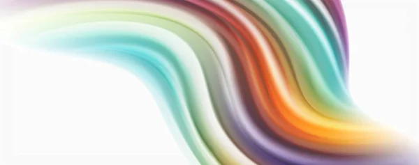 Moderno flujo de color líquido en blanco - cartel de flujo de colores. Techno Wave Forma líquida en fondo de color blanco. Diseño para su proyecto de diseño — Vector de stock