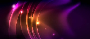 Parlak parlayan Neon ışık dalgası arka plan