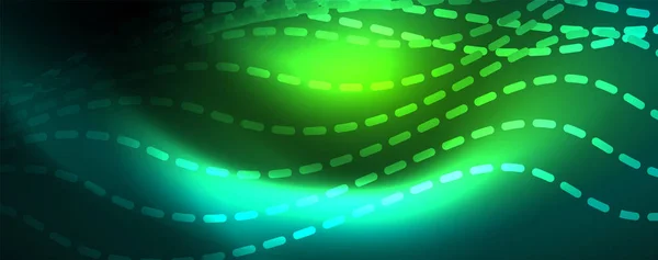 Parlak neon vektör dalga çizgi soyut arka plan, hareket kavramı — Stok Vektör