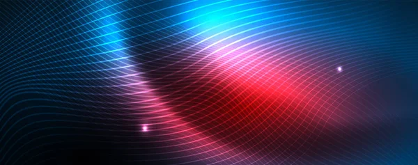 Mavi Neon renkli ışık arka planda pürüzsüz dalga hatları. Karanlık, parlak hareket, sihirli uzay ışık üzerinde parlayan soyut dalga