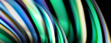 Sıvı renk gökkuşağı tarzı dalga soyut arka plan, siyah techno modern tasarım