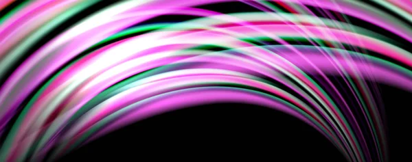 Fluid färg vågor med ljus effekter, vektor abstrakt bakgrund — Stock vektor