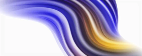 Moderní kapalný tok barev na plakátě s bílým barvkem. Tvar techno Wave Liquid na bílém pozadí. Návrh projektu návrhu — Stockový vektor