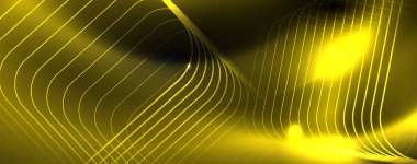 Parlak neon techno şablonu. Neon hatları arka plan, 80s tarzı lazer ışınları