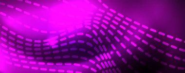 Neon vektör dalga hatları soyut arka plan, sihirli futuristik techno tasarım