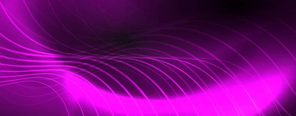 Темний абстрактний фон з яскравими кольоровими неоновими вогнями та лініями. Сяючий фон — стоковий вектор
