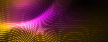 Parlak neon hatları techno Magic futuristik arka plan, sihirli enerji alanı ışık kavramı, soyut arka plan duvar kağıdı tasarım