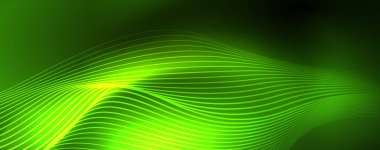 Parlak neon vektör dalga çizgi soyut arka plan, hareket kavramı