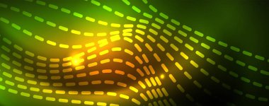 Parlak neon vektör dalga çizgi soyut arka plan, hareket kavramı