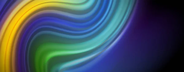 Fluxo de cores líquidas - moderno cartaz de fluxo colorido. Onda formas líquidas. Design de arte para o seu projeto de design — Vetor de Stock
