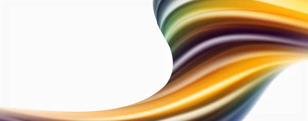 Moderno flujo de color líquido en blanco - cartel de flujo de colores. Techno Wave Forma líquida en fondo de color blanco. Diseño para su proyecto de diseño — Archivo Imágenes Vectoriales