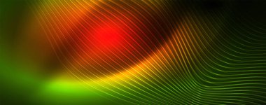 Parlak neon vektör dalga çizgi soyut arka plan, hareket kavramı