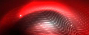 Neon vektör dalga hatları soyut arka plan, sihirli futuristik techno tasarım