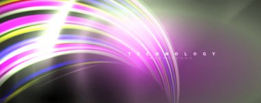 Işık efektleri, vektör soyut arka plan ile akışkan renk dalgaları