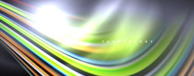Işık efektleri, vektör soyut arka plan ile akışkan renk dalgaları