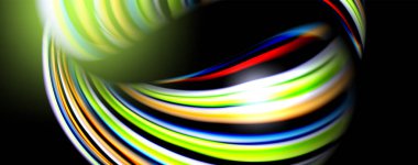 Işık efektleri, vektör soyut arka plan ile akışkan renk dalgaları